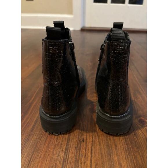 Sam Edelman Girls Boot Size 4 Chelsea Lagoona Glitter Black Lug Heel New - Picture 8 of 9